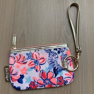 Lilly Pulitzer Printed Zip Top Wallet Pouch Wristlet Party Like a Lobster Floral